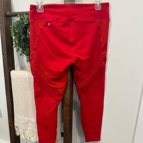 Red Powerhold Fabletics Leggings - Picture 2 of 4